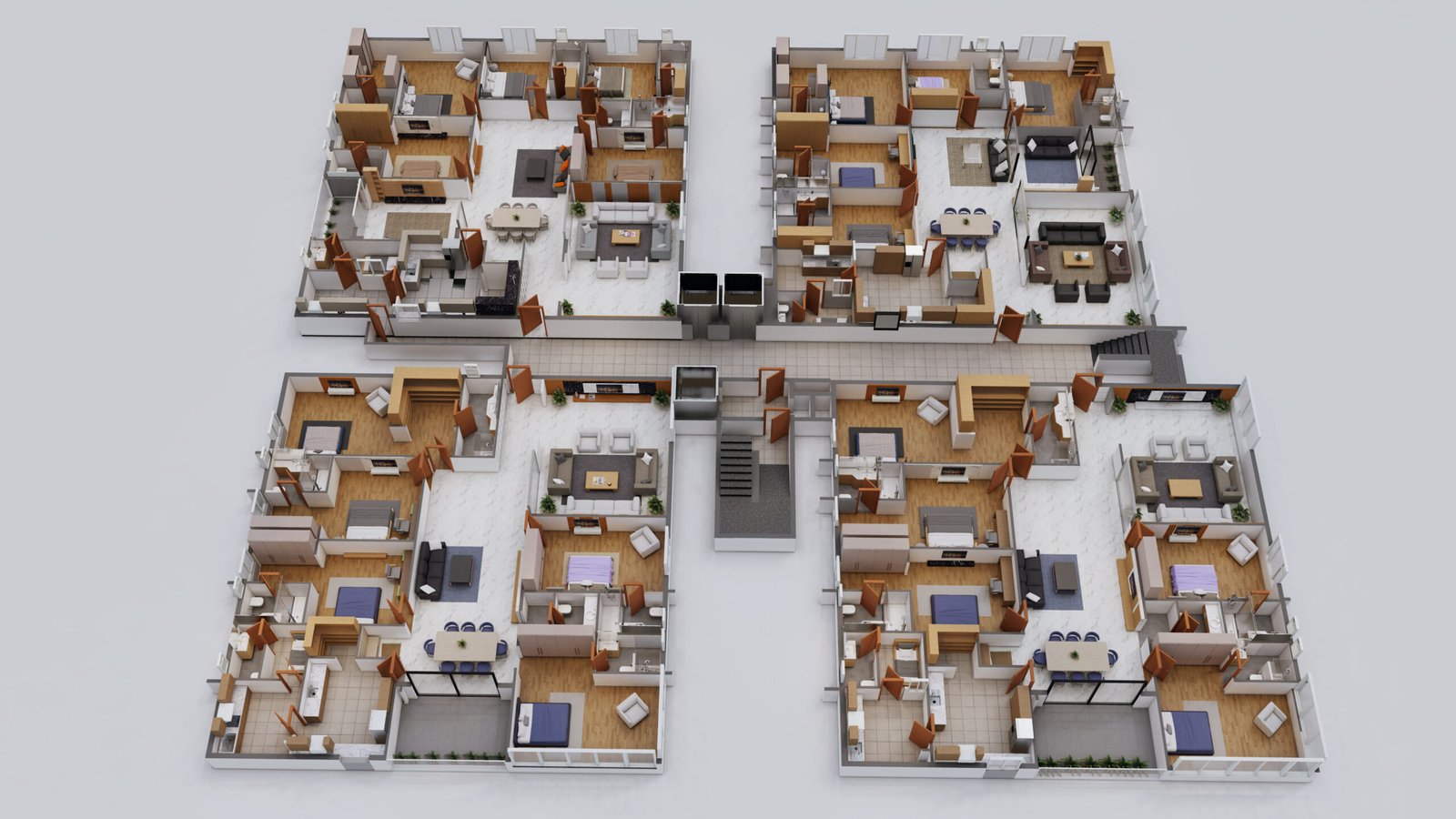 Offices 3D floor plan design — Floor Plan Rendering Hotels Uk Company In Canada