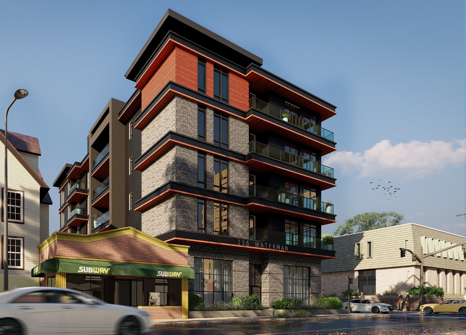 Architectural rendering of a modern apartment building. — High-rise Architectural Rendering Company Madrid