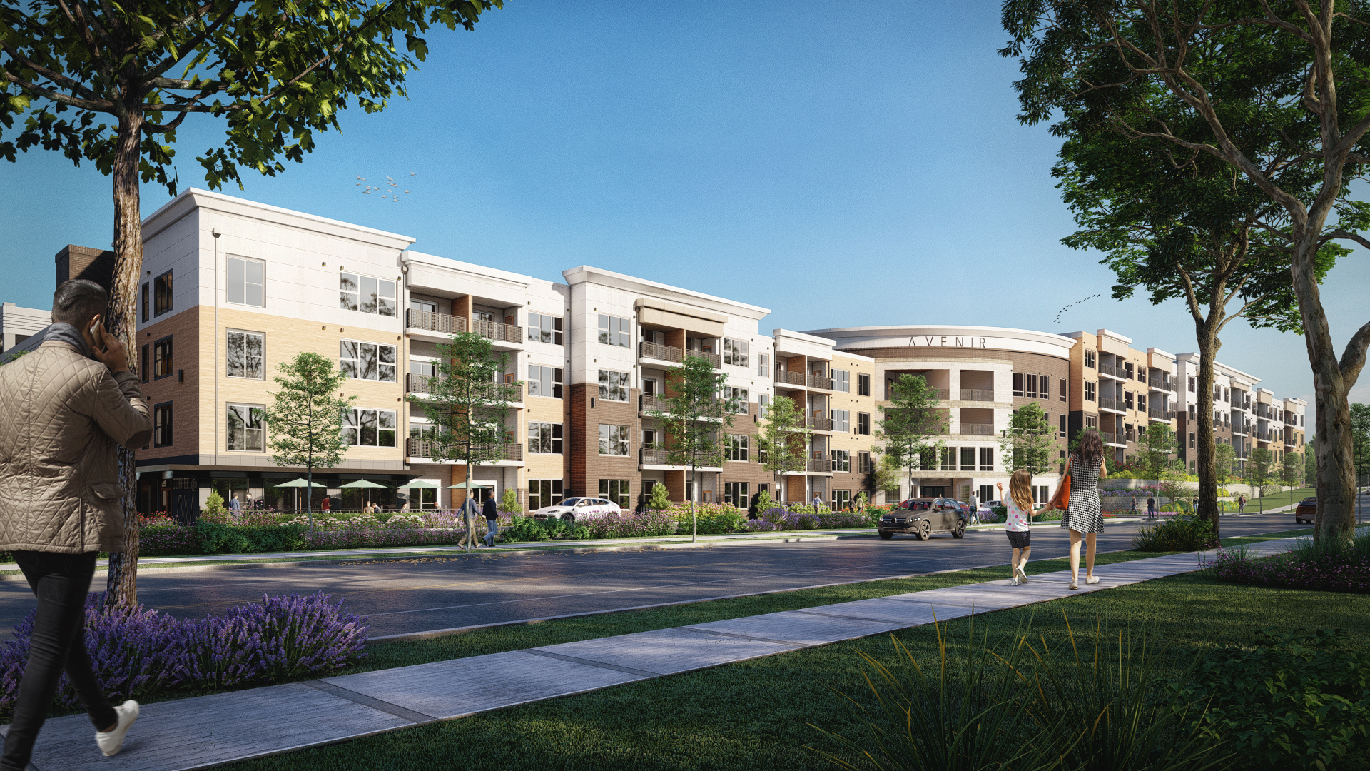 rendering studio animation visualization services design Idea company firms designers agency exterior courty yard sitting blcony walkingside garden
