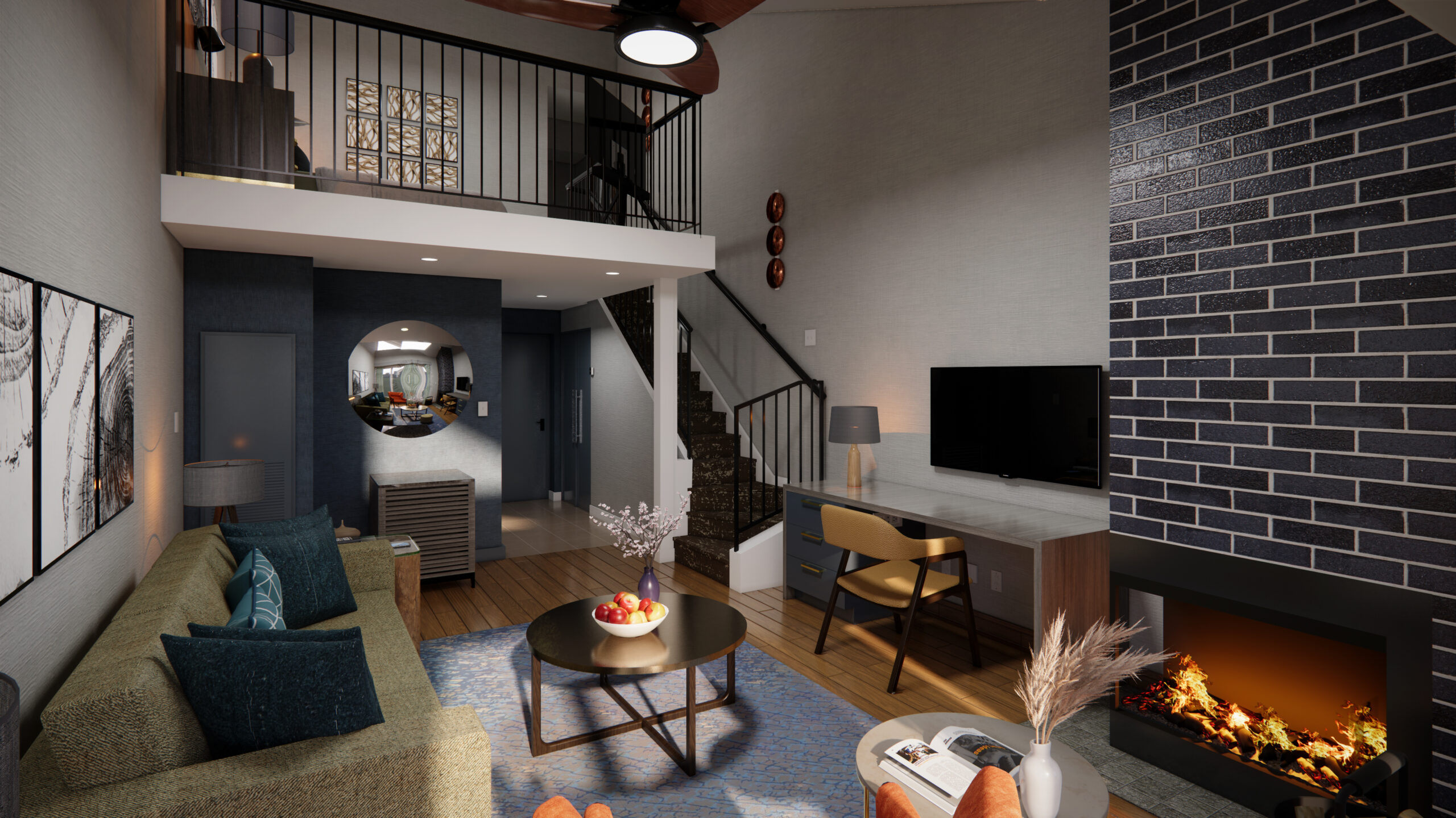 rendering studio animation visualization services design Idea residential hotel apartment bungalow Interior designers luxury firm company companies agency architectural living area