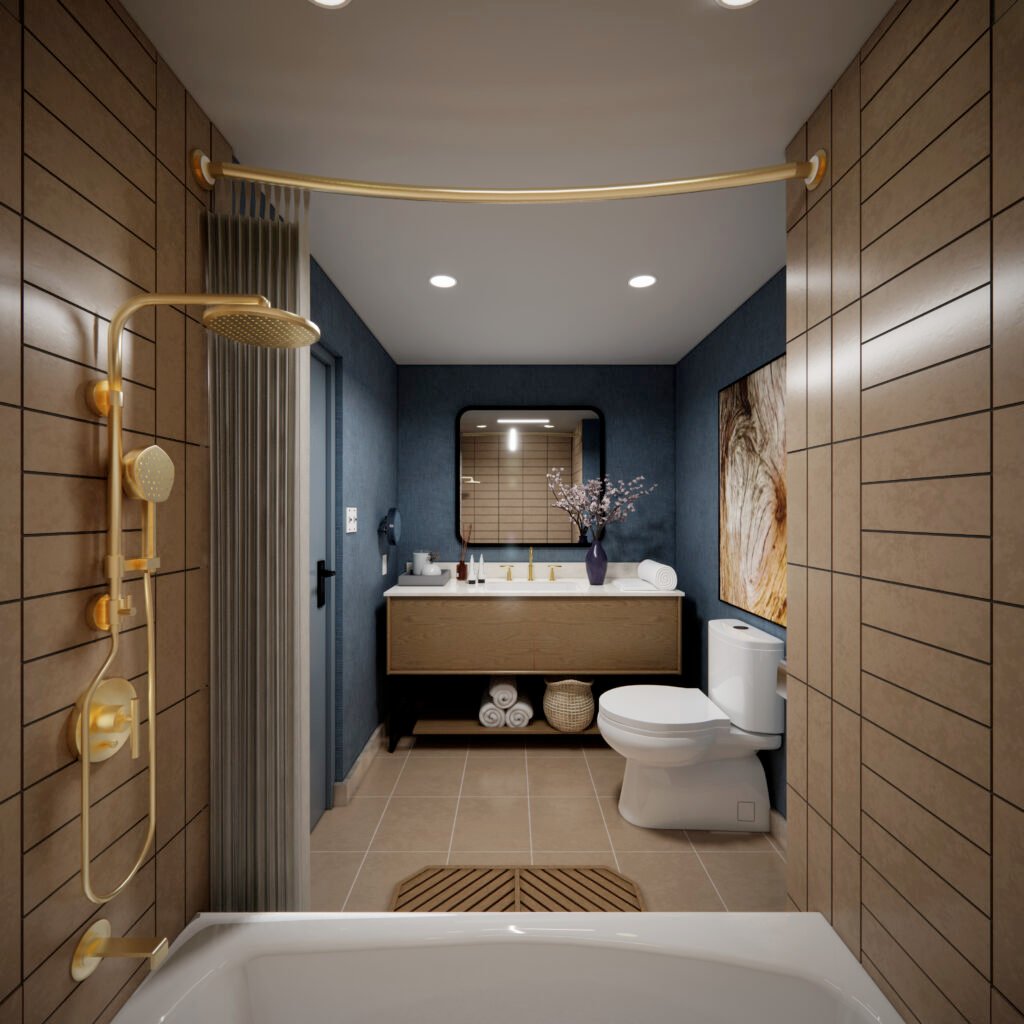 rendering studio animation visualization services design view Idea residential hotel apartment bungalow Interior designers bathroom luxury firm company companies agency architectural