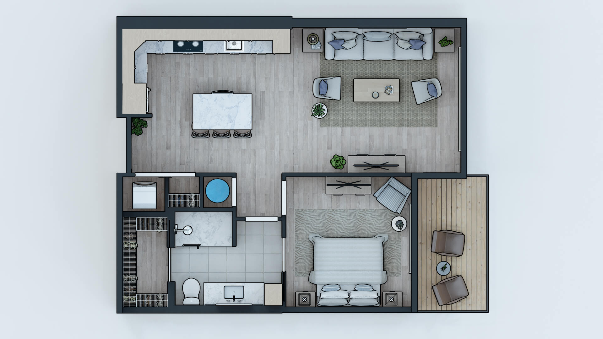 Modern ​​2D Textured Floor Plan By Yantram Floor plan Design services, Houston, Texas