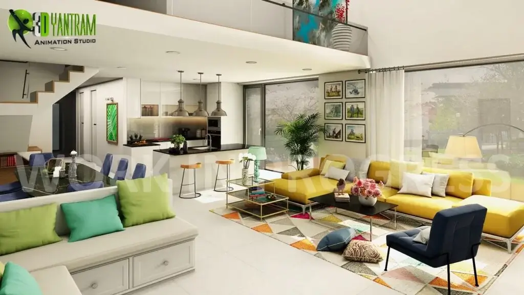 modern 3d interior open plan kitchen living room developed by yantram developer 1024x576 1