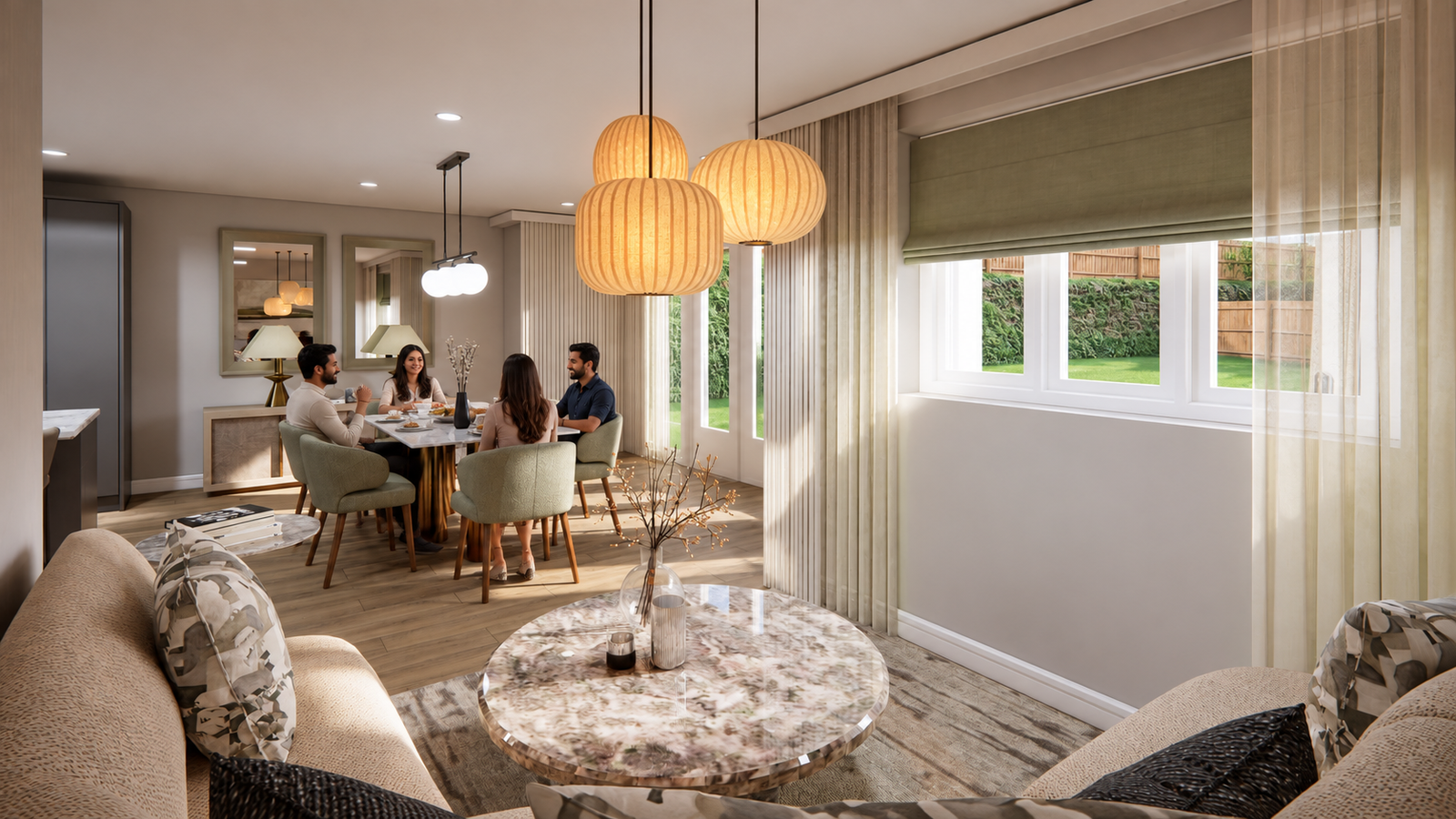modern studio visualization animation services design Idea company companies firms agency interior dining area living room architectural rendering