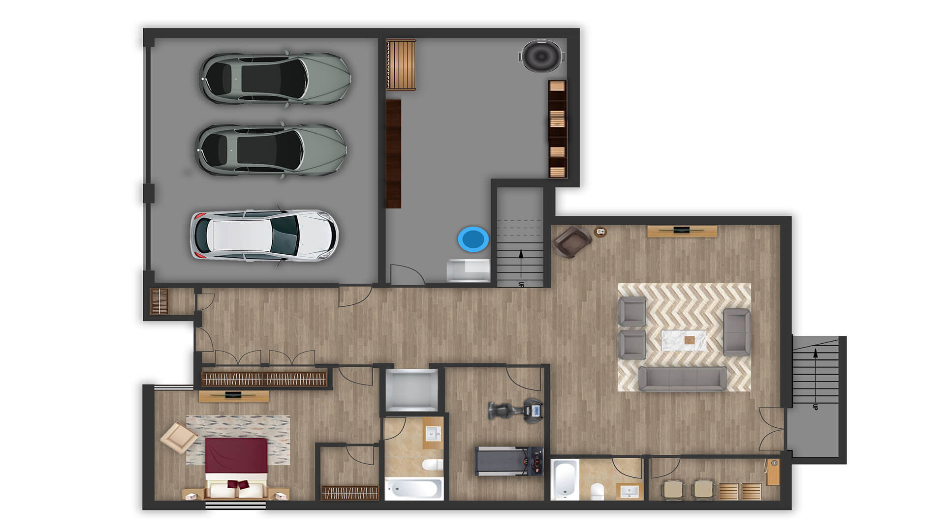 rendering-studio-services-design-Idea-company-companies-firms-agency-3d-floor-plan-1bedroom-home-1livingroom-architectural-1000 sq. ft-parking2