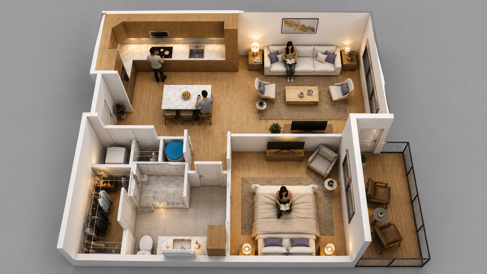 rendering studio services design Idea company companies firms designers agency modelling home floorplan 3D 1bedroom livingroom 1000sqft architectural