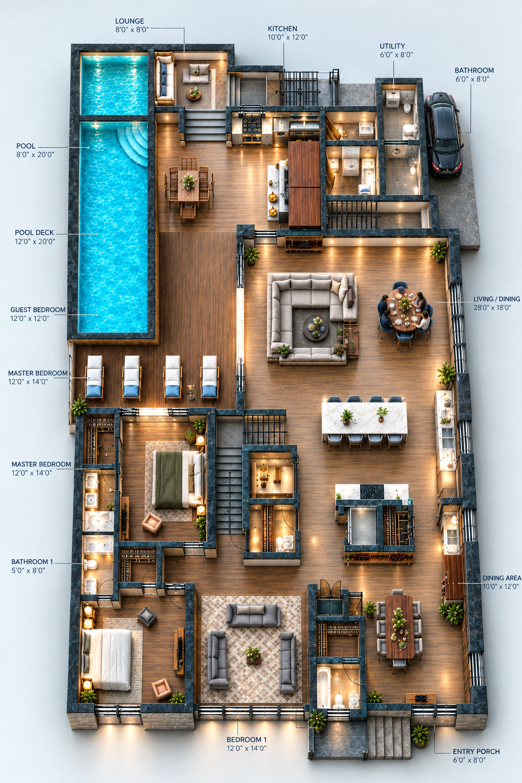 services design Idea company companies firms agency 3d floor plan 4bedroom home 1livingroom architectural 2500 sq ft kitchen rendering studio