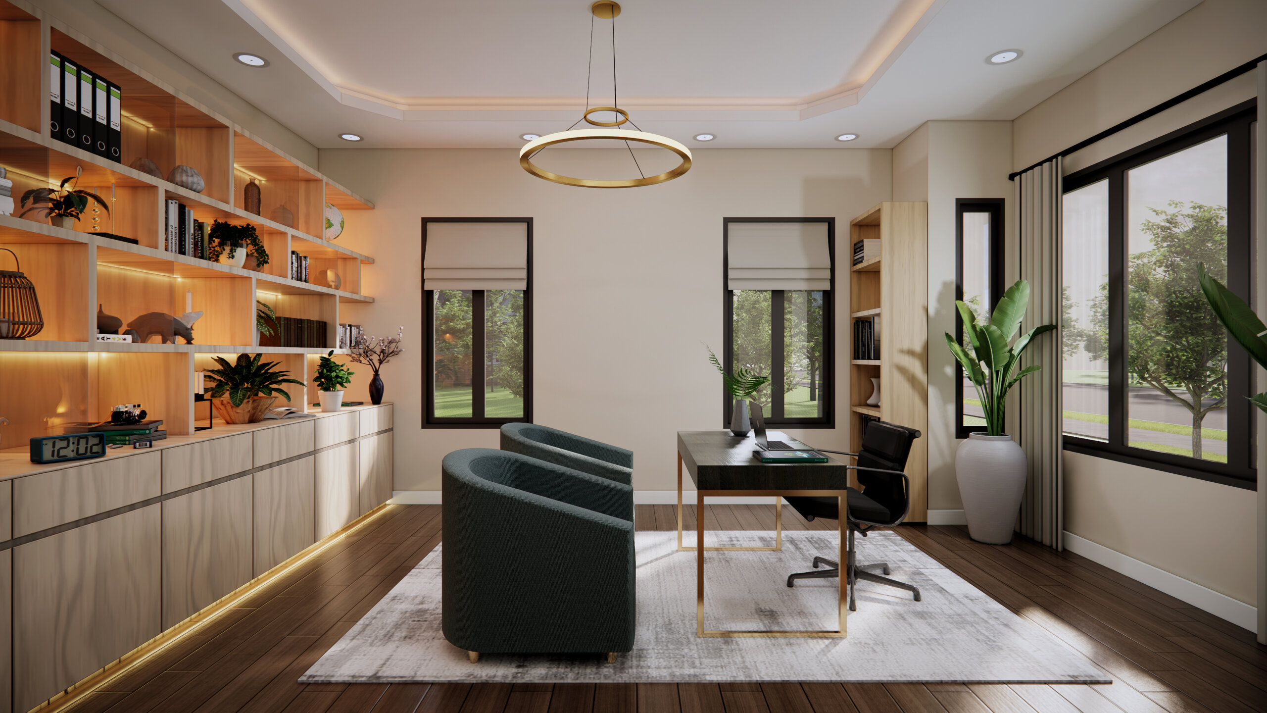 Revitalize Your Workspace Explore Inspiring Office Interior Views from Our Leading 3D Architectural Rendering Studio