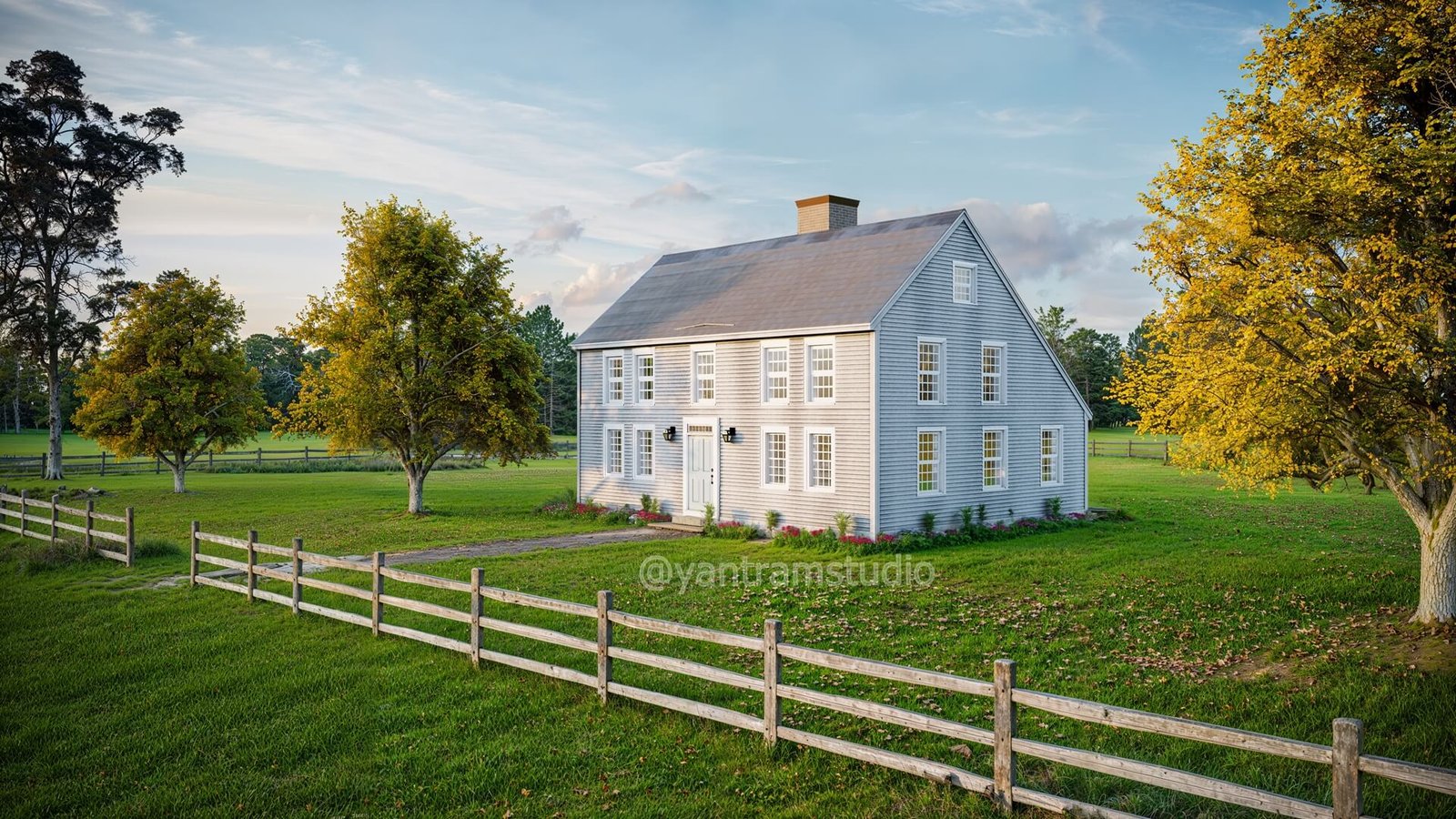 3D Architectural Visualization for Barn House Exteriors Perfecting Design and Plantation Details