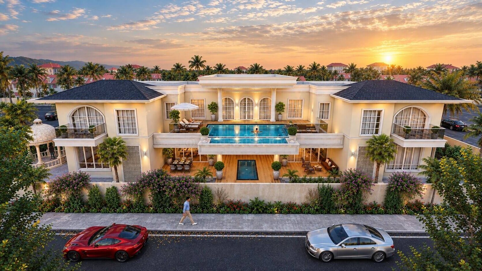 Stunning bungalow design with a rooftop pool. — Ukraine 3D Rendering Studio