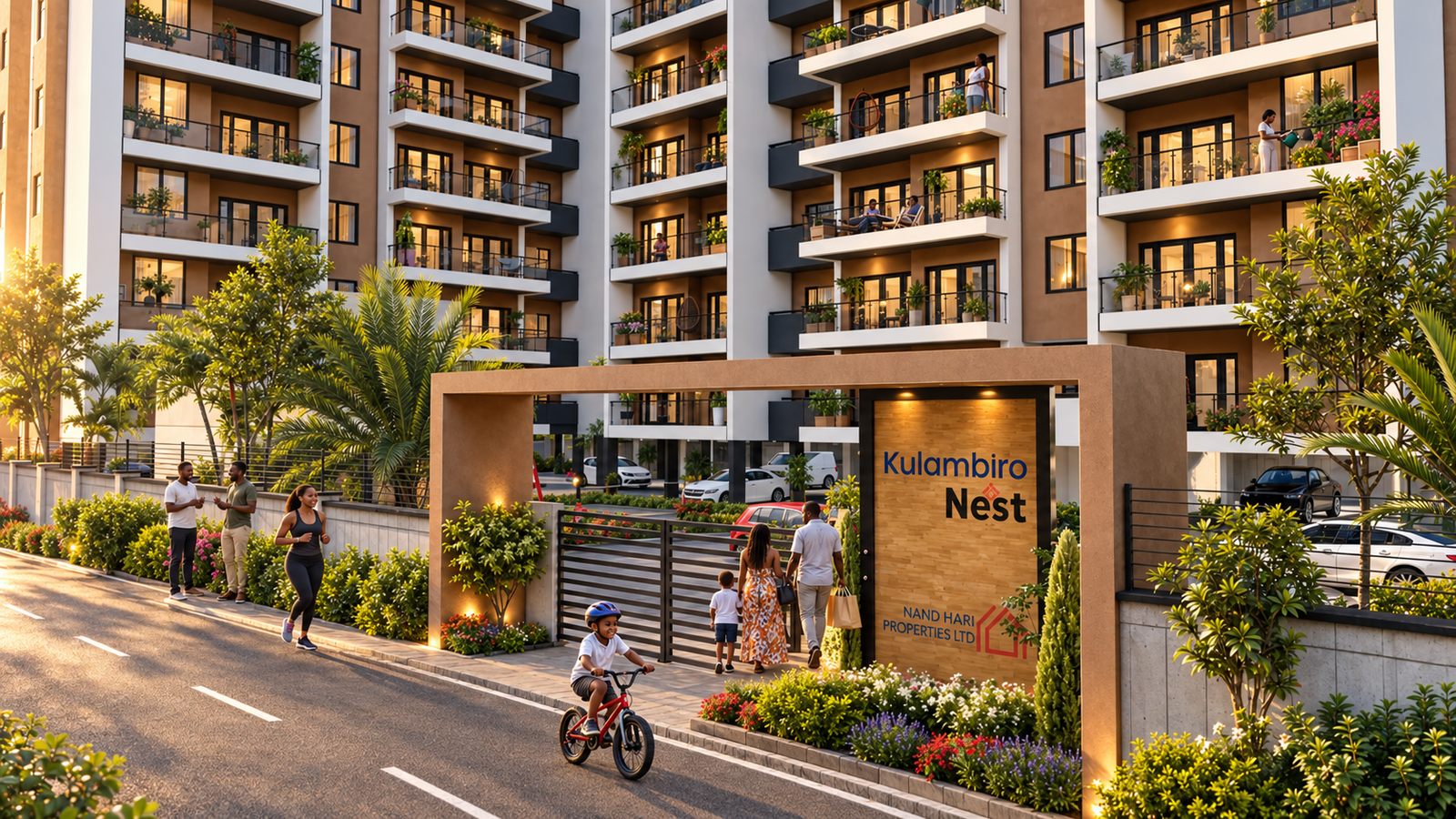 High-rise apartment 3D walkthrough exterior rendering by Yantram Studio featuring gated entrance and ultra-realistic architectural visualization – 3D exterior rendering by Yantram Studio