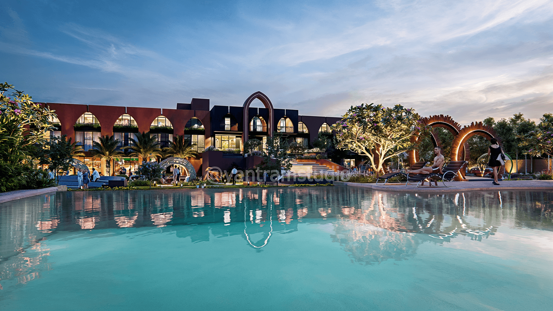 Stunning Resort Style Pool Visualization by Leading Exterior Rendering Companies