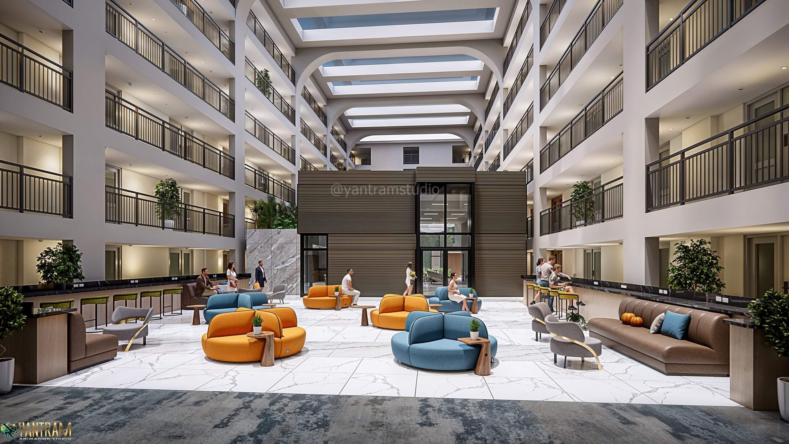 Photorealistic 3D Architectural Visualization of a Modern Commercial Atrium Space in Tehran, Iran – Stunning Design Insight