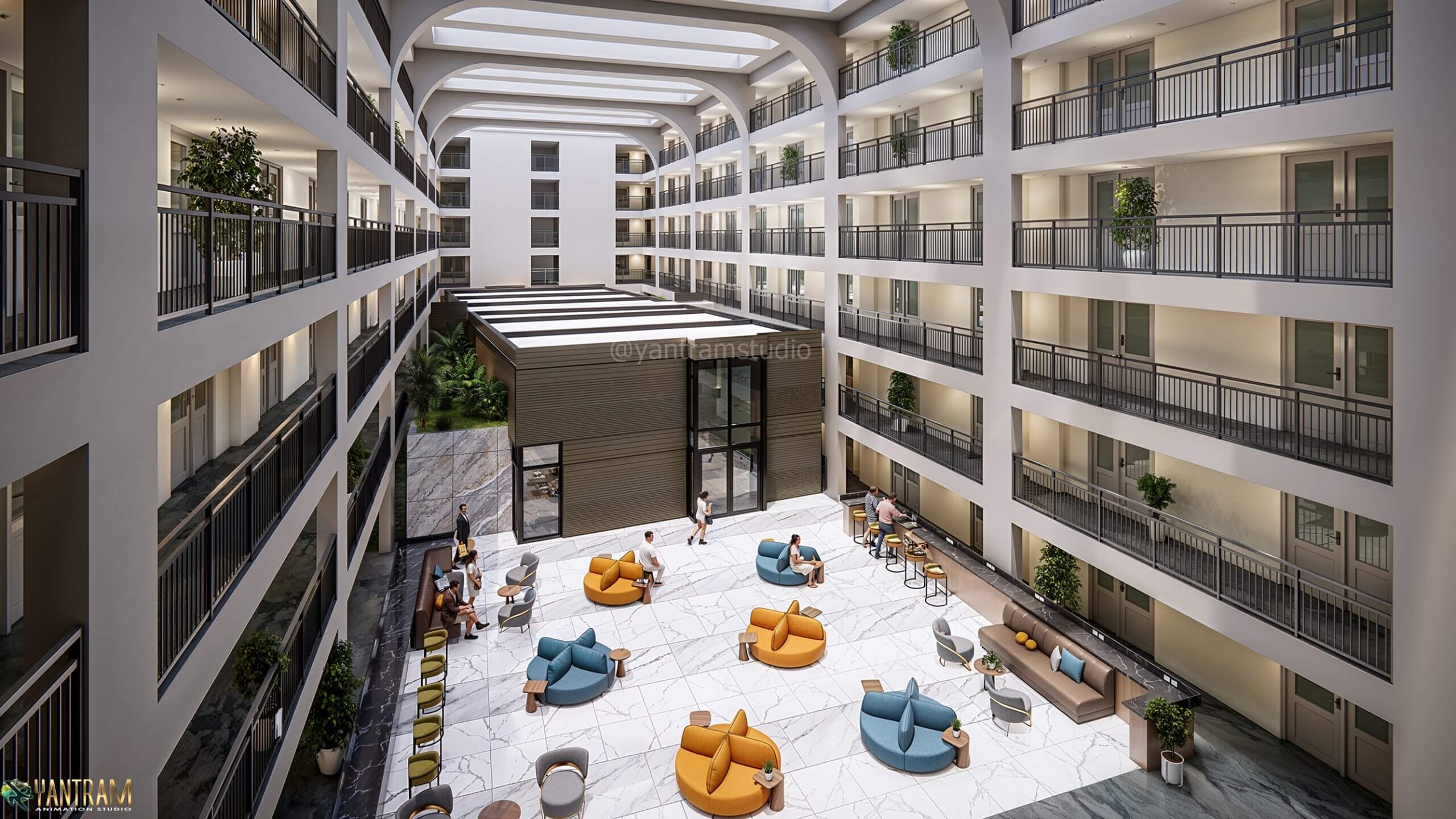 02.Elevating Hotel and Commercial Interior Design with Advanced 3D Atrium Visualization–Bringing Architectural Concepts to Life