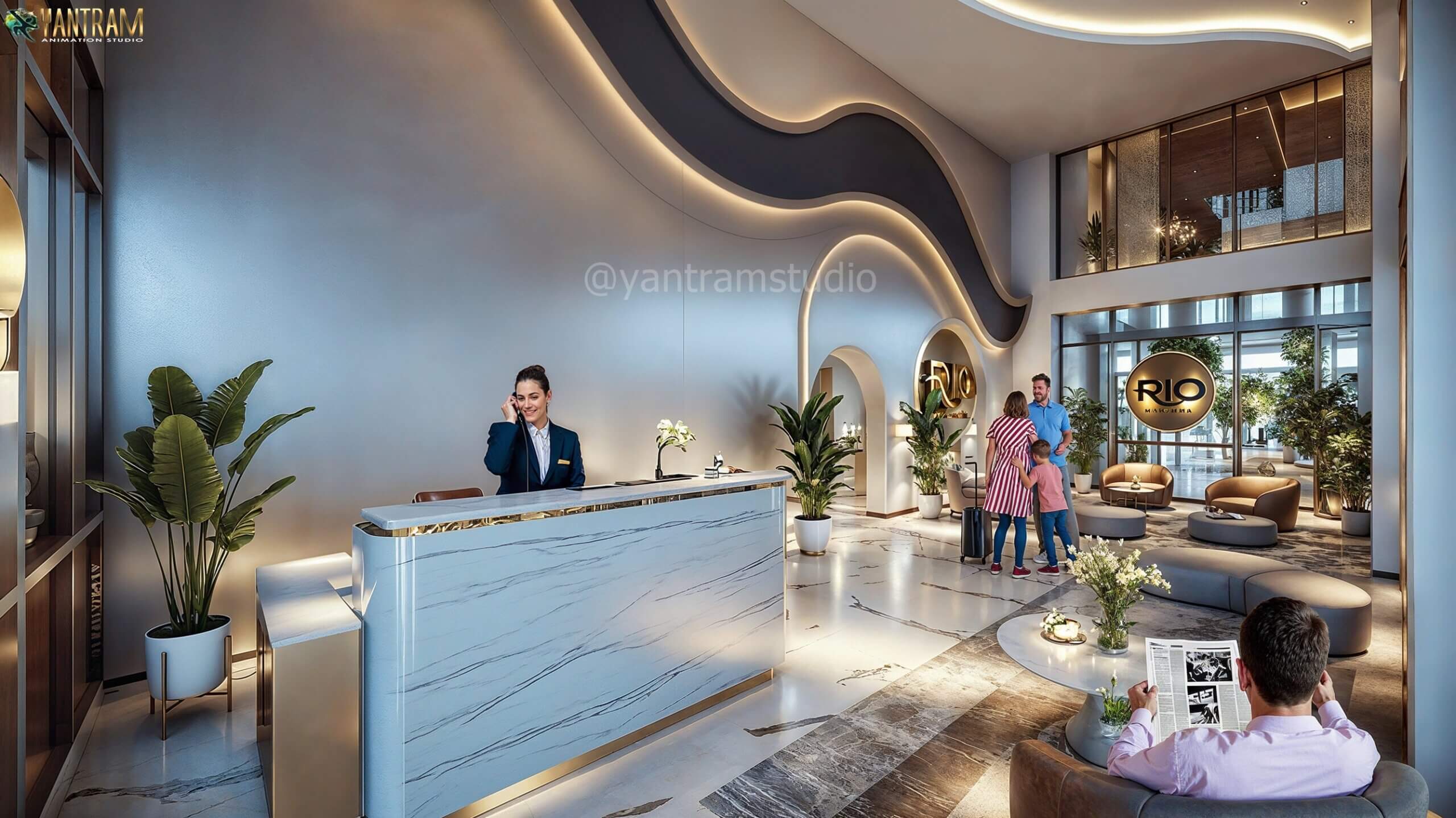 06.3D Walkthrough of High Rise Building Exterior And Interior Design