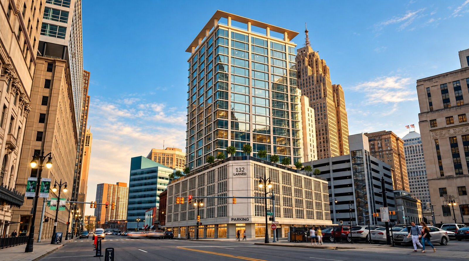 Exterior view of a contemporary office building — Pre Construction Visualization