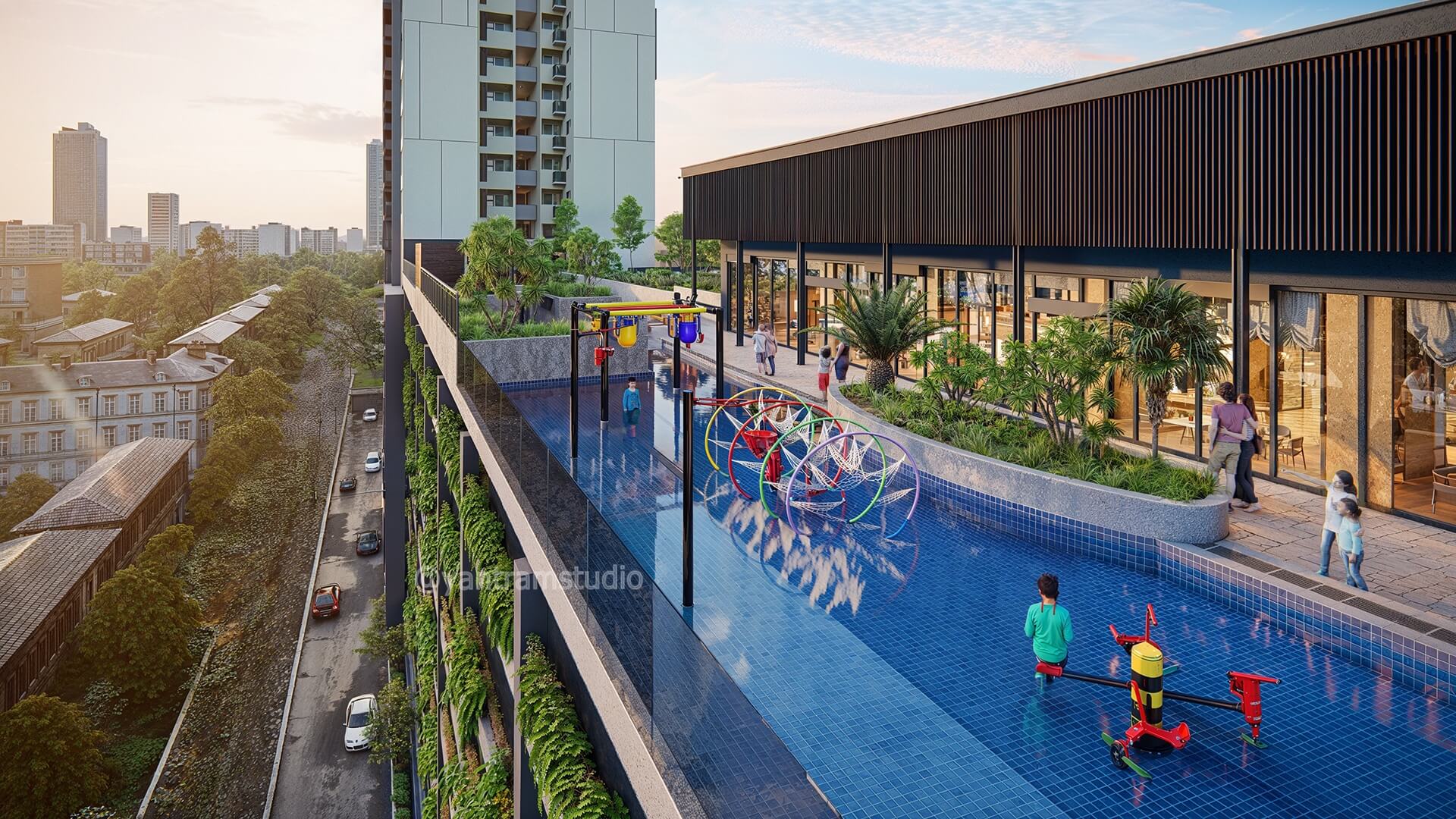 Elevated Elegance 3D Architectural Rendering Company Showcasing High Rise Exteriors with Stunning Pool Views Elevated Elegance 3D Architectural Rendering Company Showcasing High Rise Exteriors with Stunning Pool Views