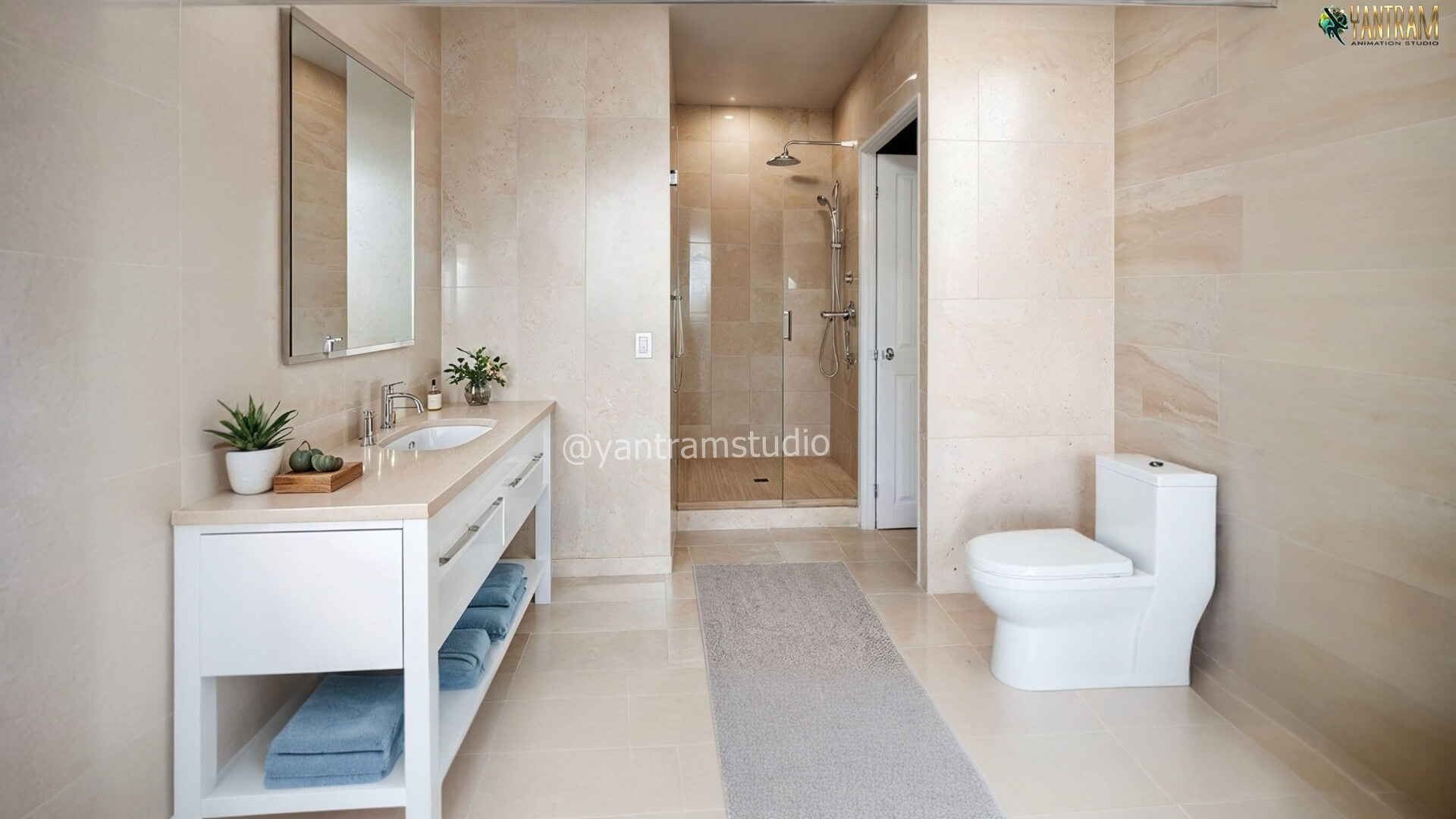 Experience Luxury 3D Interior Visualization for Stunning and Modern Bathroom View Designs
