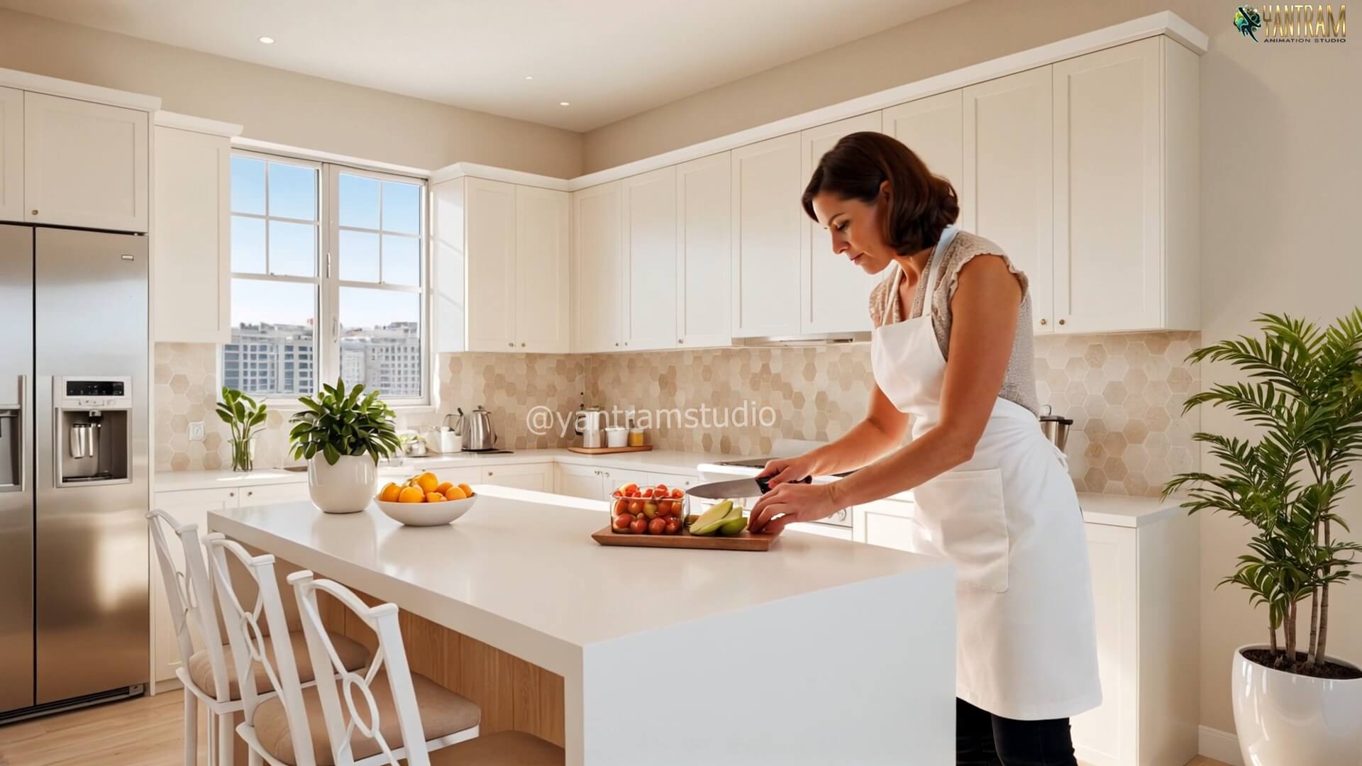 Modern Culinary Spaces Interior Rendering Services for Stylish and Functional Kitchen View Designs