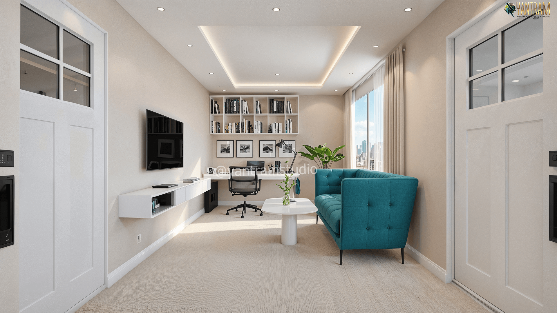 Seamless Living & Working 3D Interior Rendering Studio Designs for Stylish Home and Office Spaces