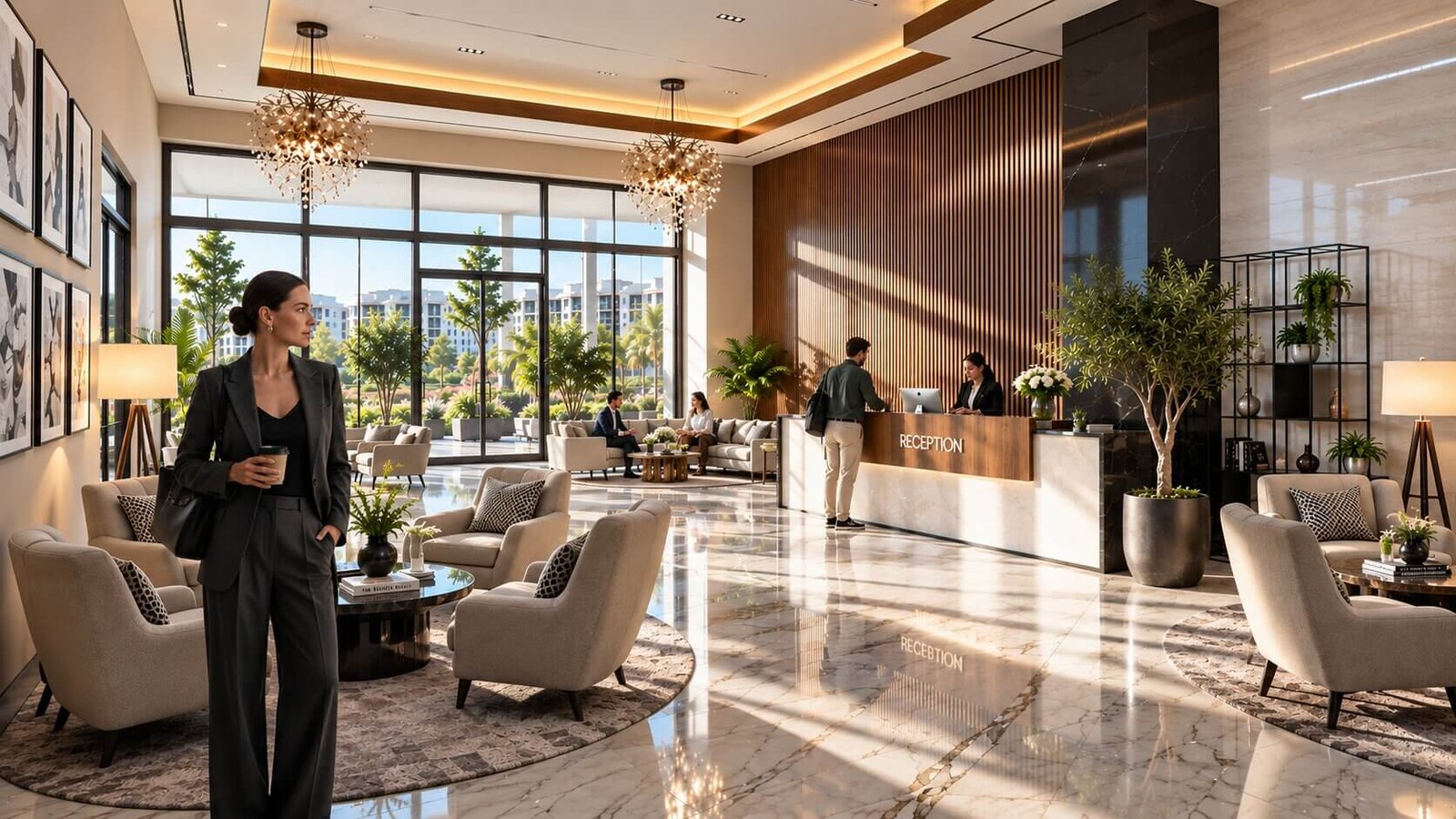 Welcoming lobby area of a commercial office