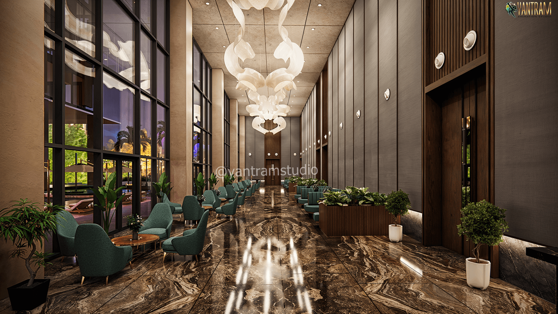 Transforming Pre Function Areas with 3D Interior Design Rendering Services Elegant Visuals for Hospitality Spaces