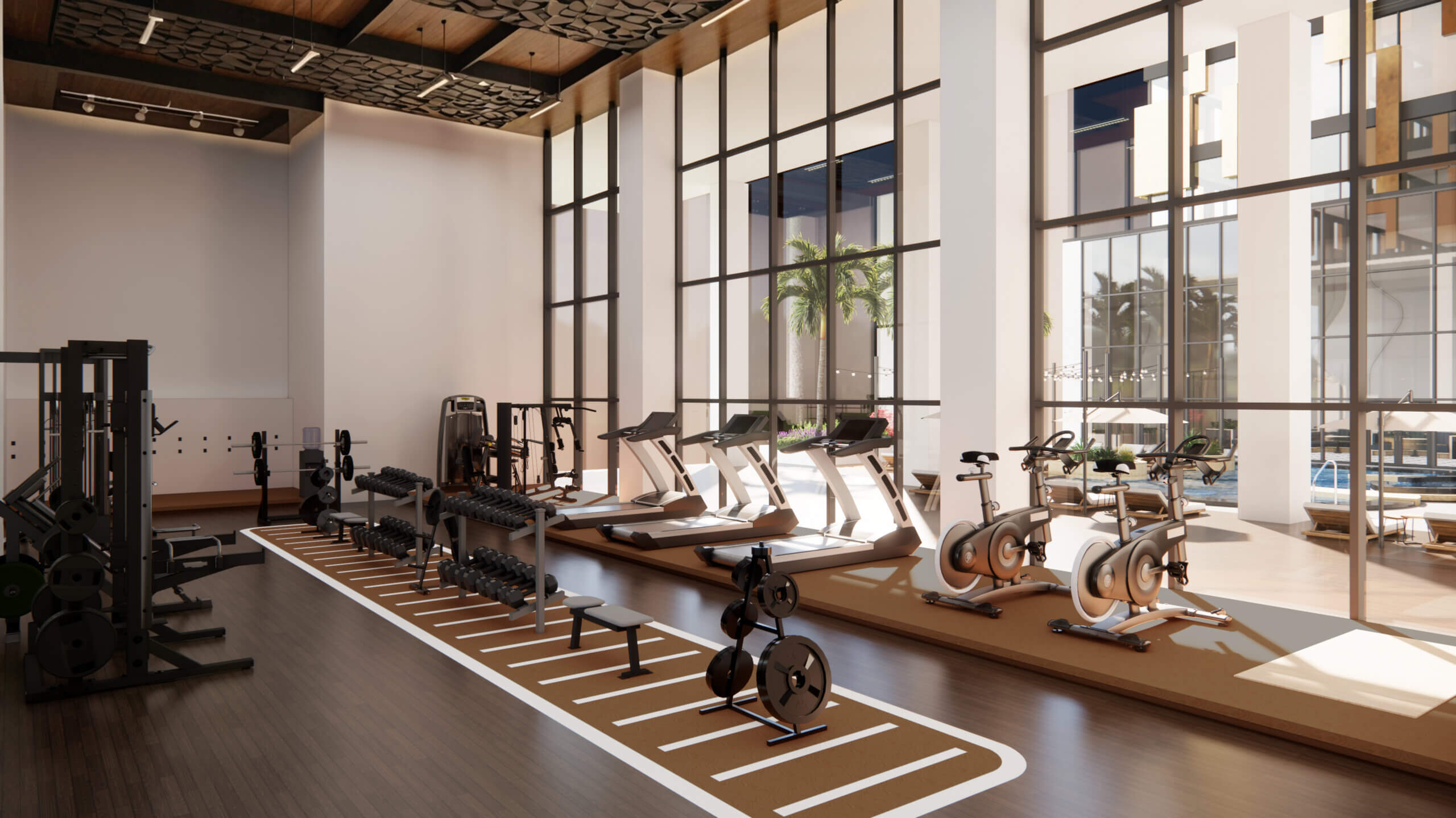 3D Interior Design Rendering Services modern Gym Space with Fitness Excellence