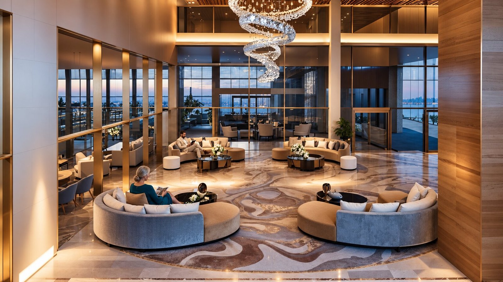 Luxurious lobby design with modern elegance — Hospital Lobby Design