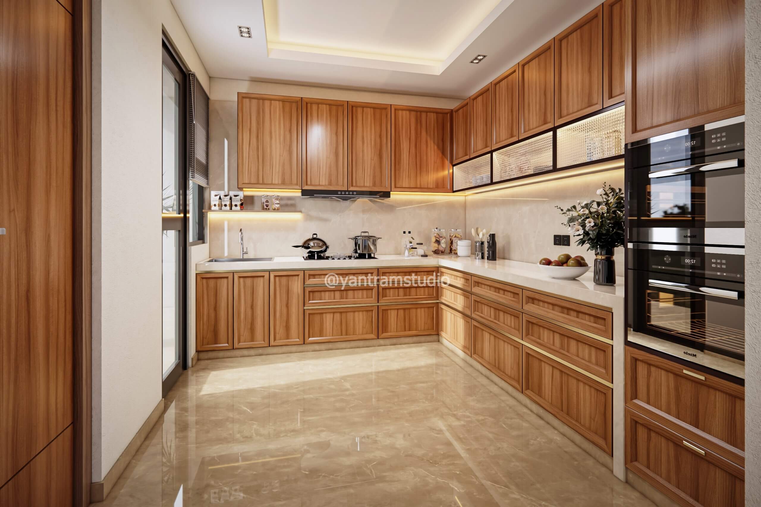 Modern Elegance in Every Detail Interior Rendering Services for Kitchen Design