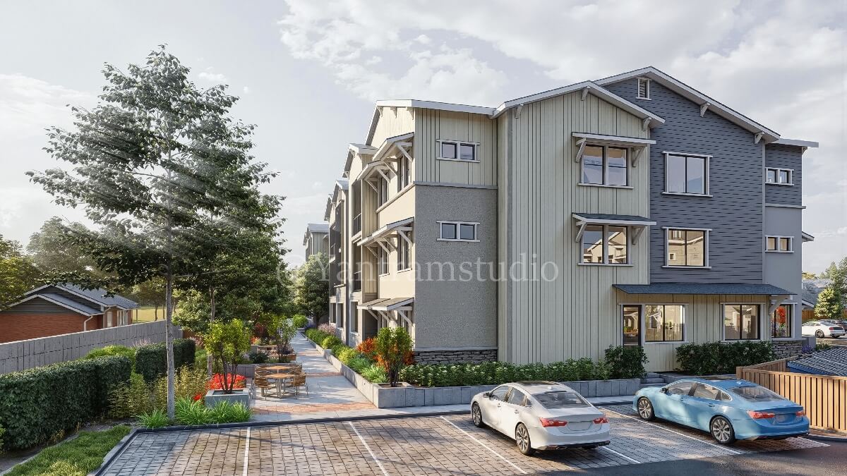 High Quality 3D Exterior Rendering Services Bringing Modern Residential Designs to Life