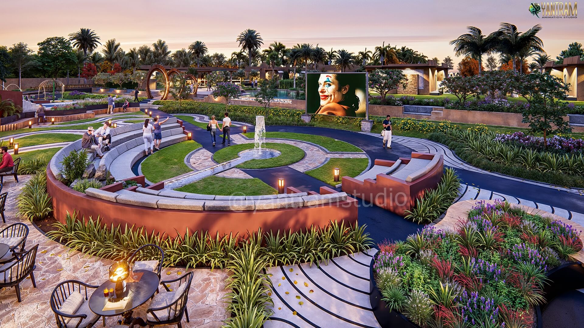 Immersive 3D Exterior Rendering for Modern Landscape & Community Space