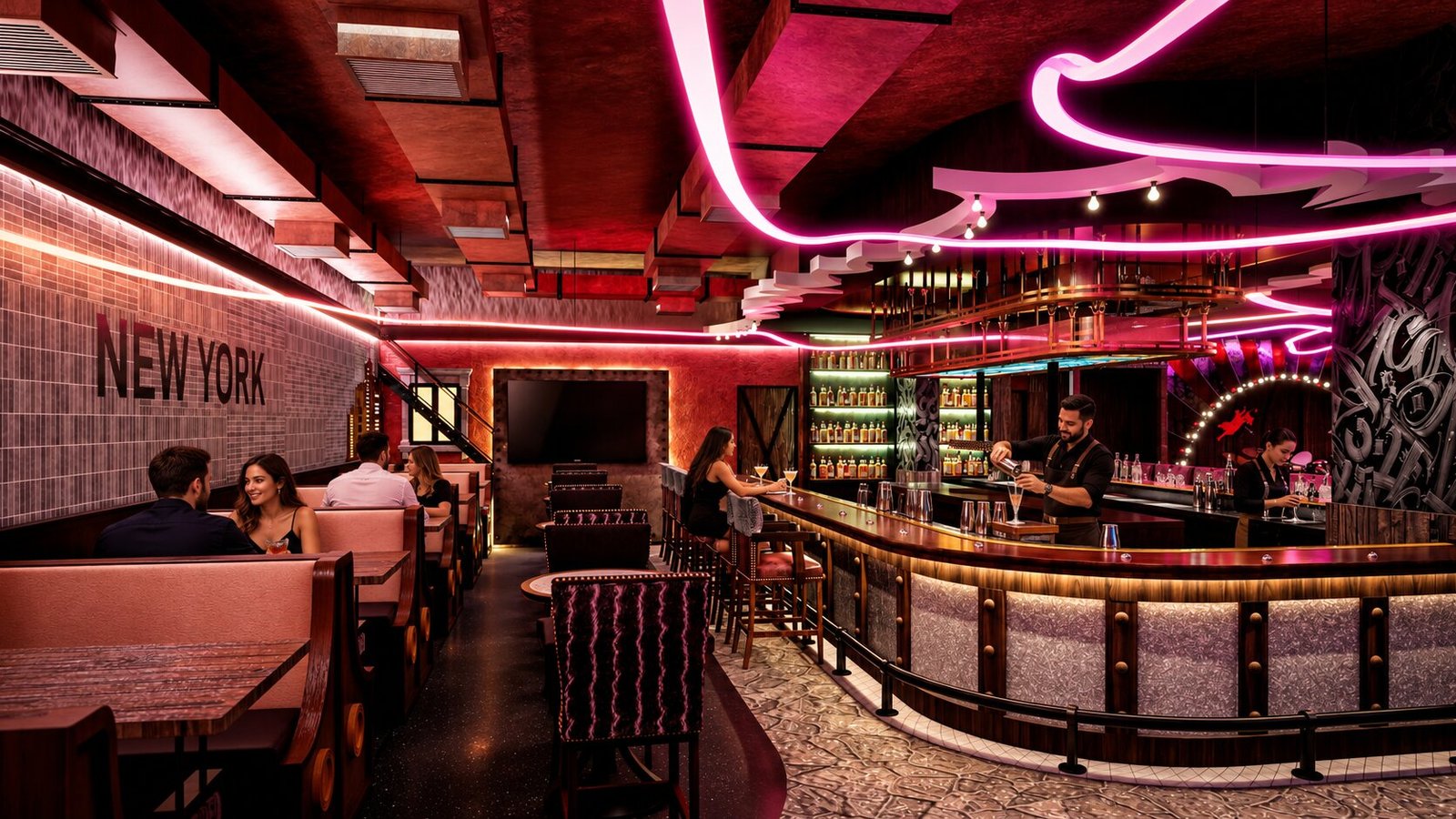 Modern bar concepts visualized in 3D — 3D Bar Design Rendering