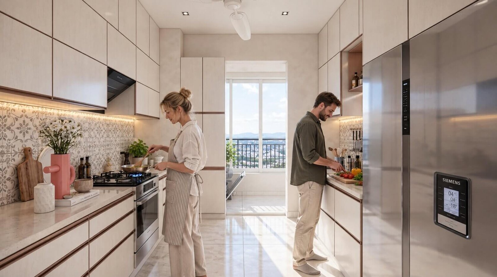 Modern modular kitchen with appliances