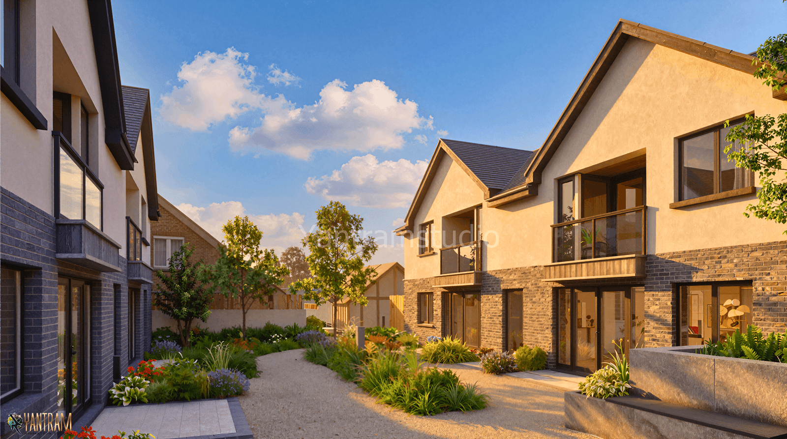 Architectural 3D Rendering Services Photorealistic Exterior Design Visualizations for Modern Residential Projects