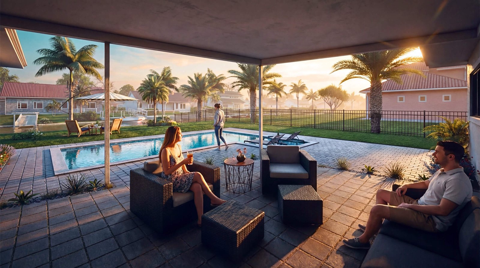 California Home Exterior with Pool