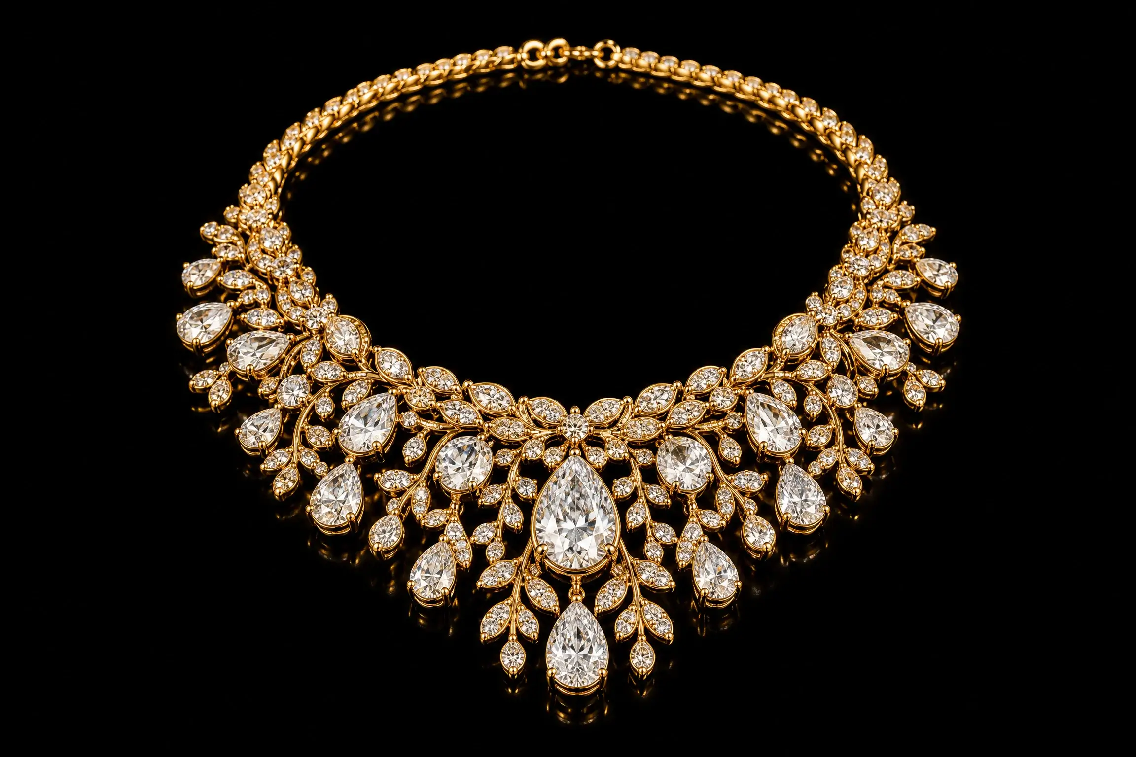 A statement necklace adorned with multiple gemstones. — 3D Product Modeling Surat