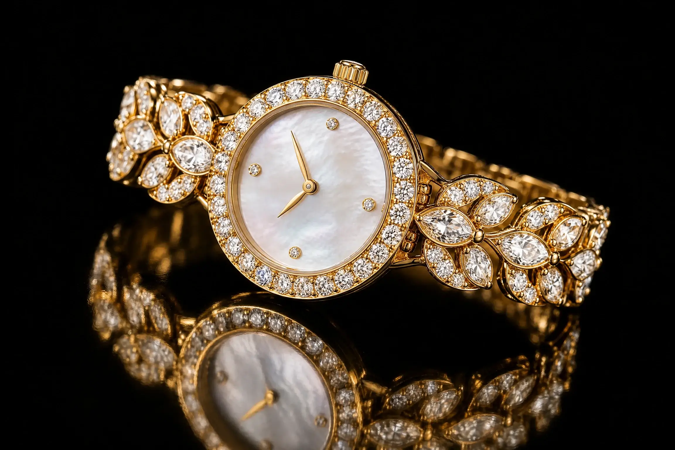 A diamond watch featuring a luxurious design. — 3D Jewellery Product Render Company Surat