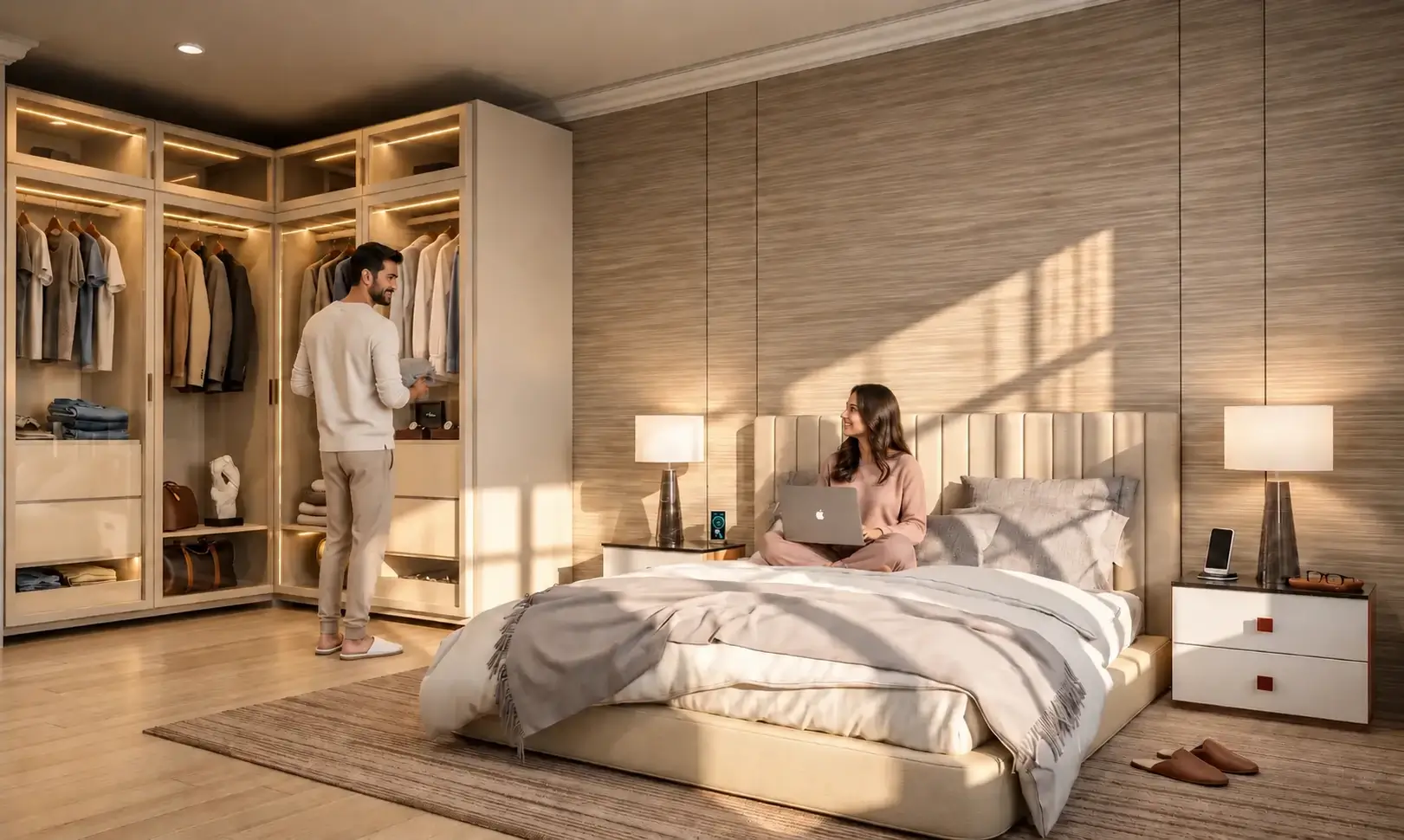 Luxury open plan living and dining room in 3D rendering — Hotel Interior Rendering Wellington
