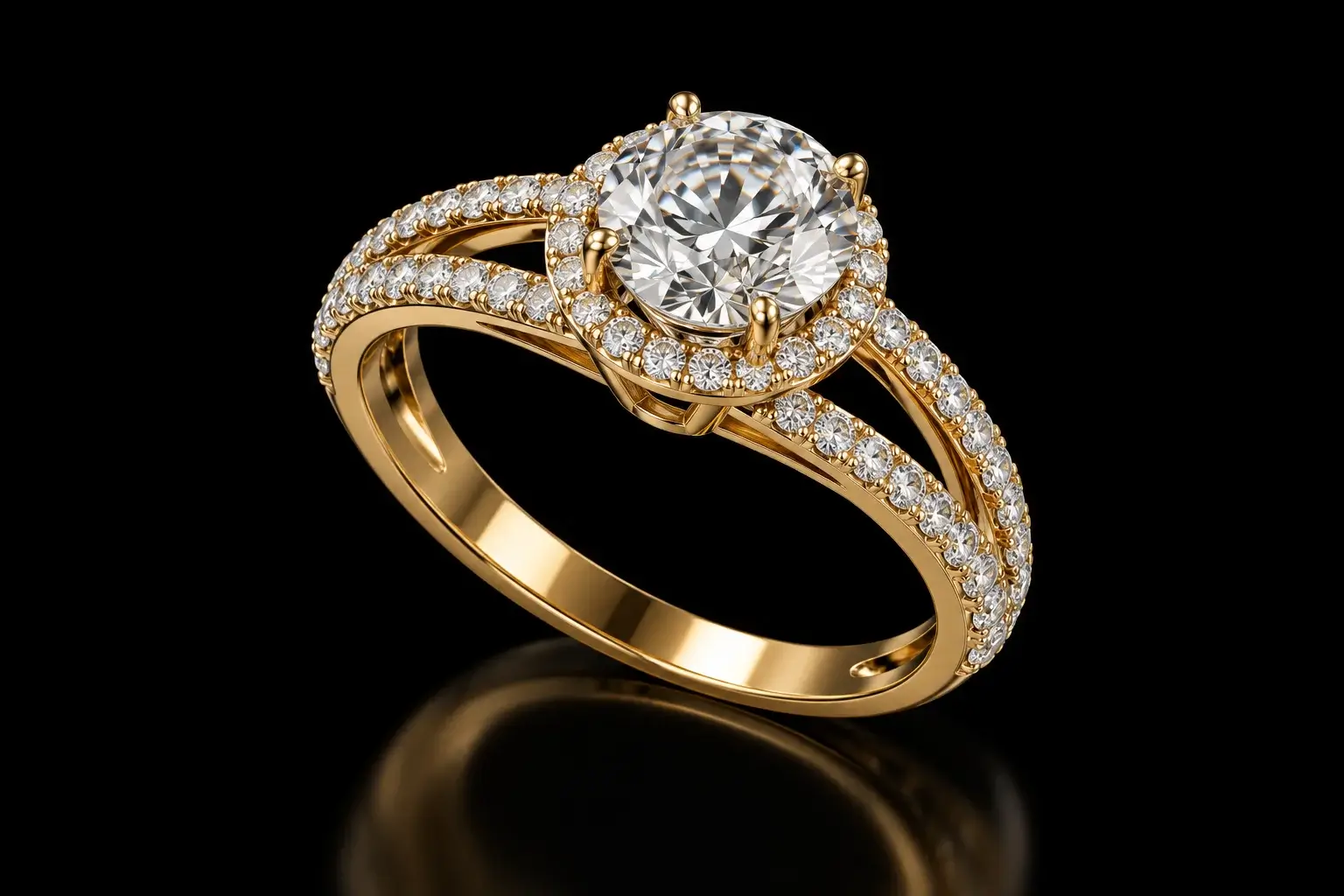 A stunning engagement ring with a large diamond center. — 3D Product Modeling Studio Surat