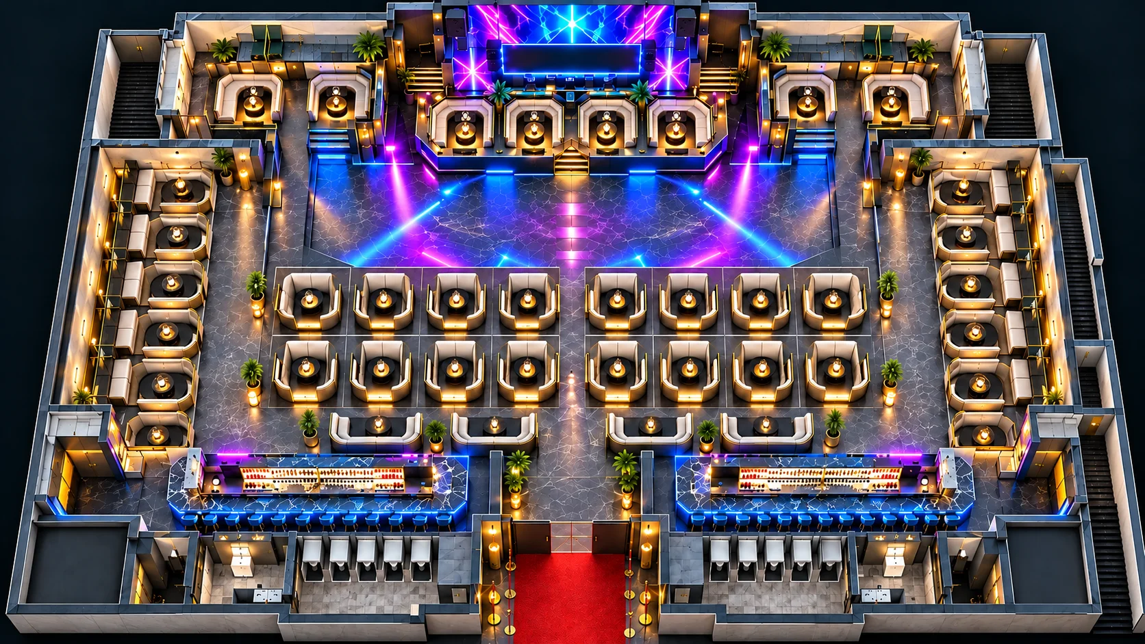 Aerial view club floor plan