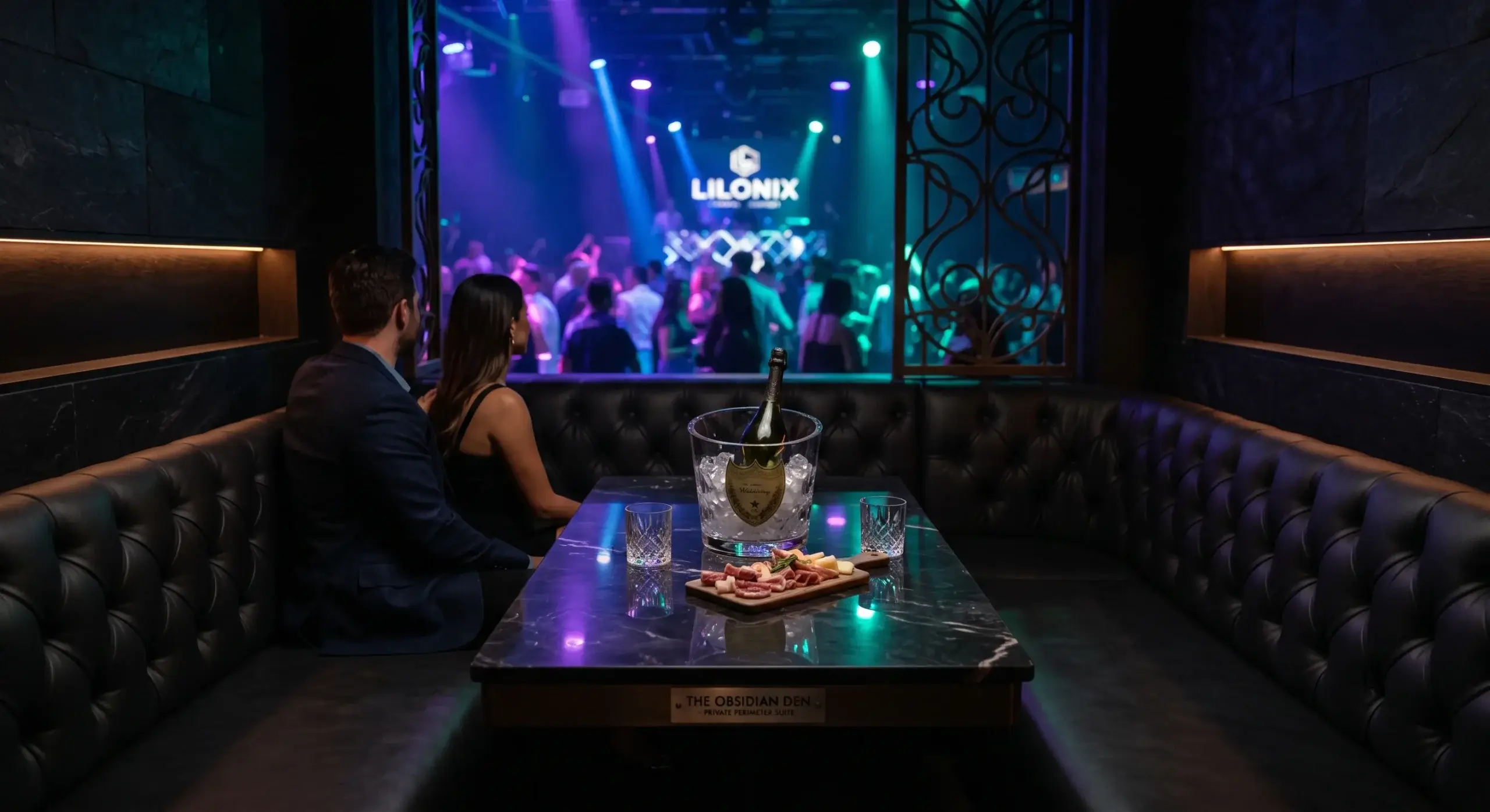 VIP booth nightclub 3D interior rendering