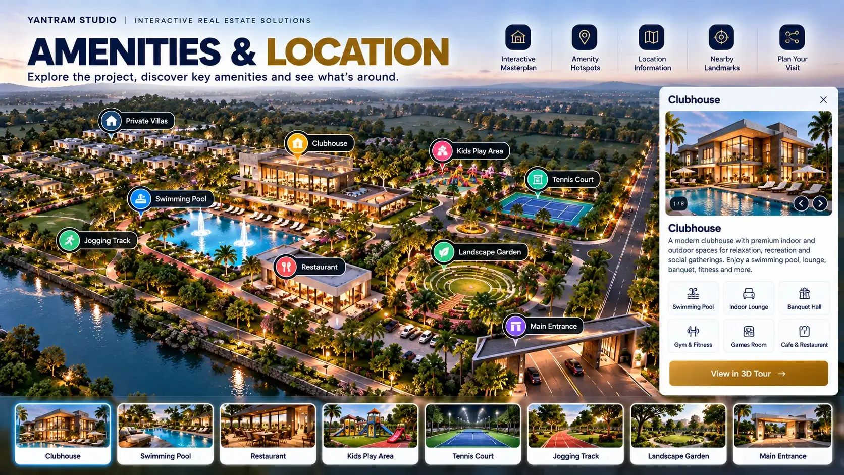 Amenities and location overview for properties — Real Estate Sales Software