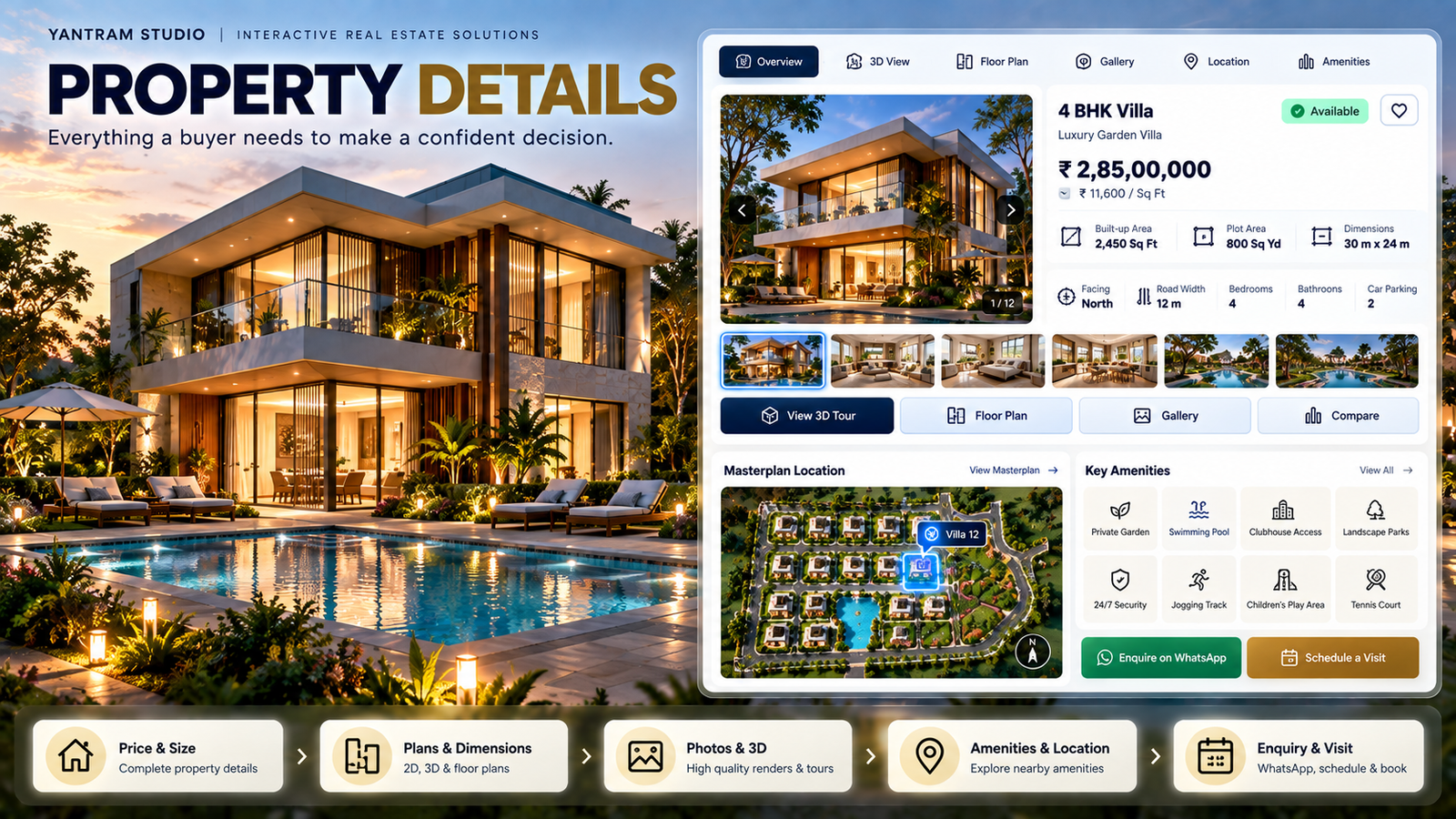 Property details visualization for a villa in Miami. — Interactive Property Masterplan